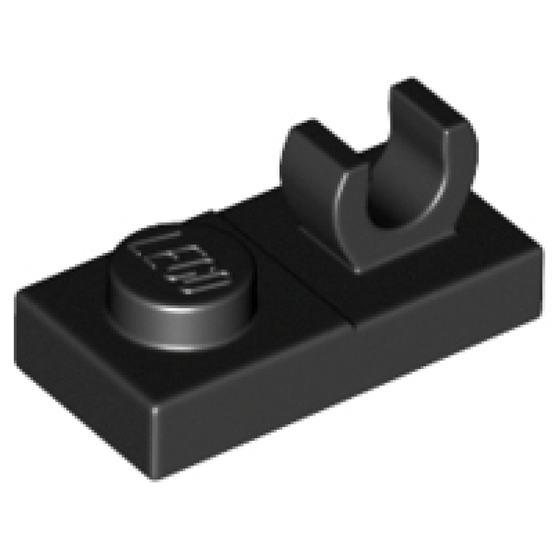 Plaat, Aangepast 1x2 met clip aan bovenkant Black